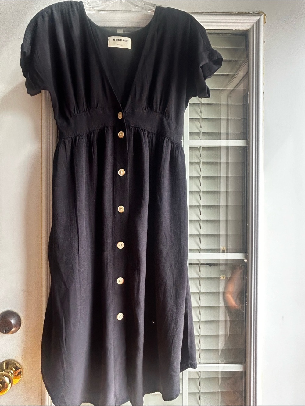 The Normal Brand Black Button-Front Midi Dress - Picture 4 of 7